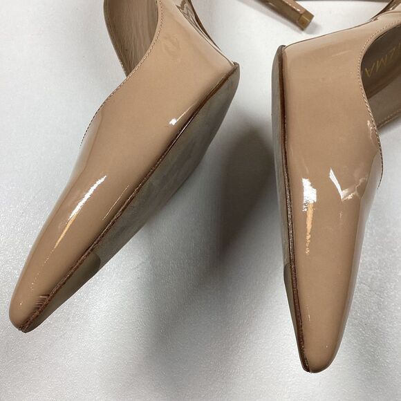 Stuart Weitzman Beige Patent Leather Pointed Toe Heels Size 9.5 - Picture 8 of 14